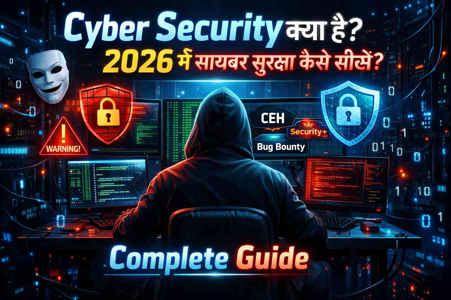Cyber Security क्या है? 2026 में साइबर सुरक्षा कैसे सीखें? पूरी गाइड – स्किल्स, सैलरी, सर्टिफिकेशन, करियर ऑप्शन और फ्री कोर्स