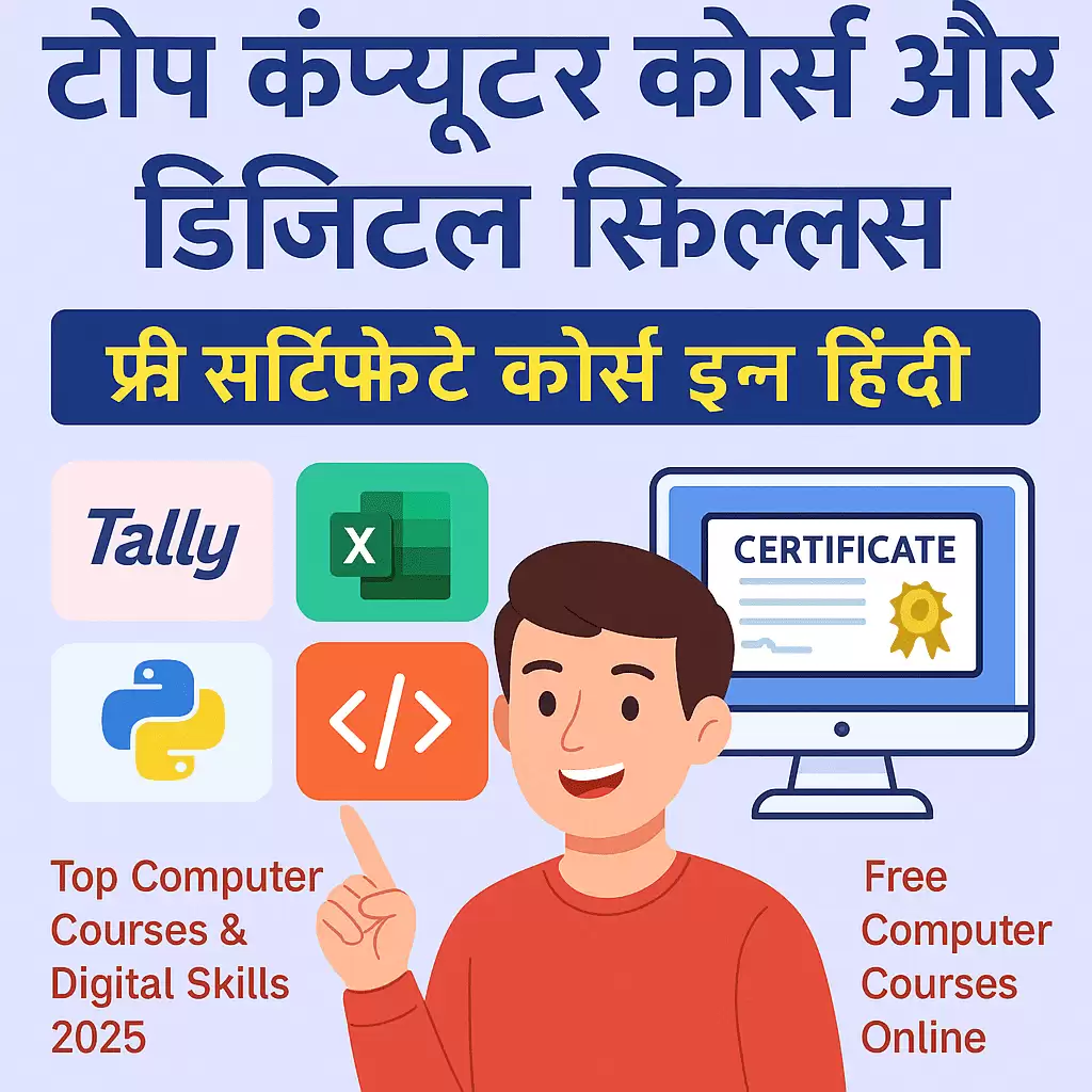 2025 में टॉप कंप्यूटर कोर्स और डिजिटल स्किल्स | फ्री सर्टिफिकेट कोर्स इन हिंदी